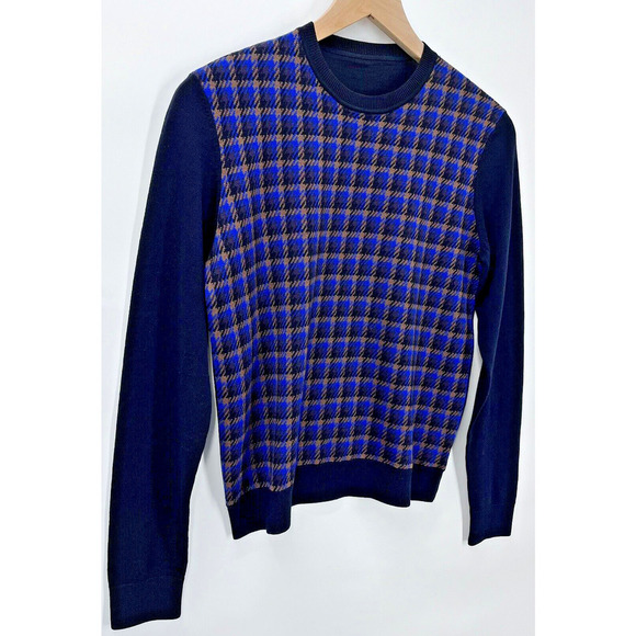 Akris Punto Women's Houndstooth 100% Wool Lightweight Crewneck Sweater Size 4/6 - Picture 3 of 7